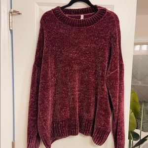Large Chenille Wine Sweater